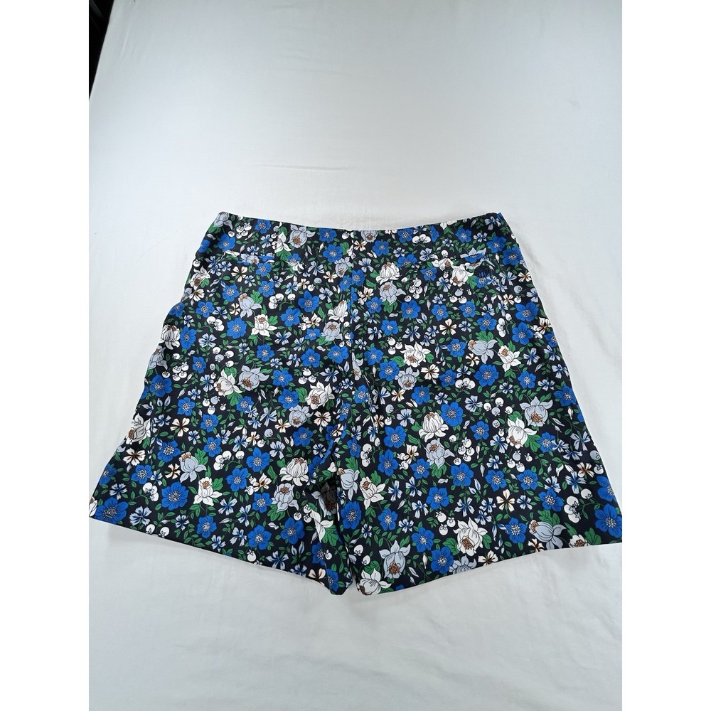 TORY BURCH SPORT Tech Twill Golf Skort L Women Blue Floral Active Tennis Pockets - Picture 6 of 9